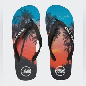 NWT Jack & Jones Tropical Flip Flops